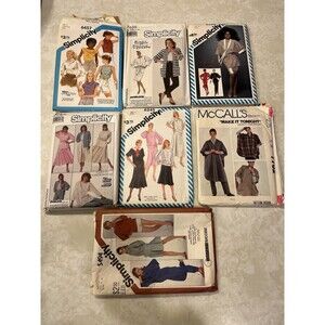 Vtg 80s Sewing Patterns Diana Ross Poncho Dress Skirt Pants Lot of 7 Complete